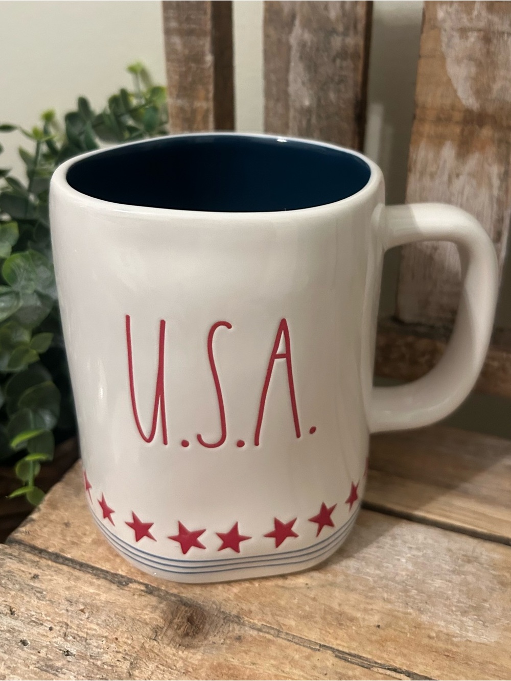 Rae Dunn USA 4th of July Ceramic Mug NWT